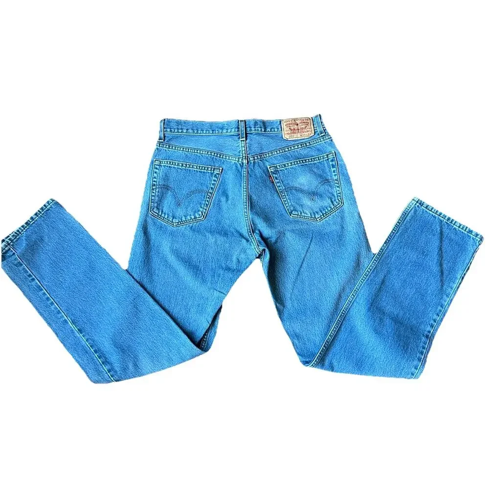 Vintage Levis 505 Jeans Mens 34x34 Reg Straight Blue Denim 2005 Y2K 100% Cotton